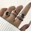 Simple Style Geometric Zircon Inlay Women's Ring Set - 5 Pieces