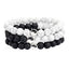 Simple Round Alloy Natural Stone Beaded Bracelet with Matte Yin Yang White Turquoise and Black Beads