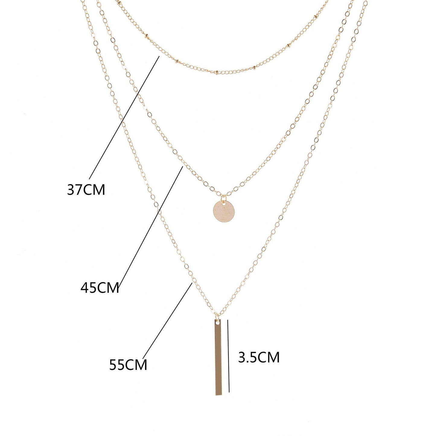 Simple Style Round Alloy Plating Women's Layered Necklaces