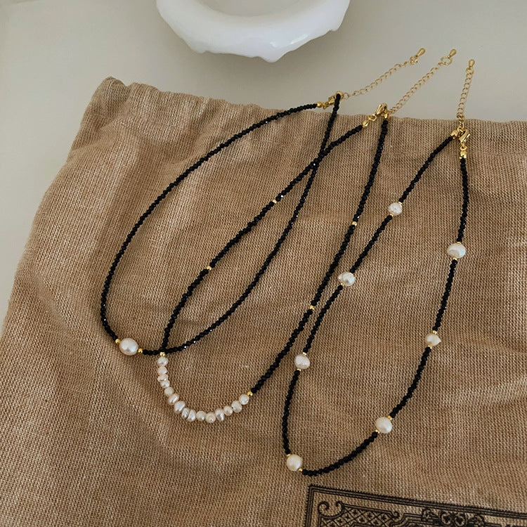 Simple Style Round Crystal and Freshwater Pearl Beaded Women's Necklace