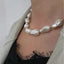 Simple Baroque Pearl Resin Necklace with OT Clasp