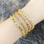 Minimalist Gold Plated Zircon Bracelet with Colorful Stones