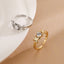 Simple Geometric 18k Gold Plated Zircon Open Ring