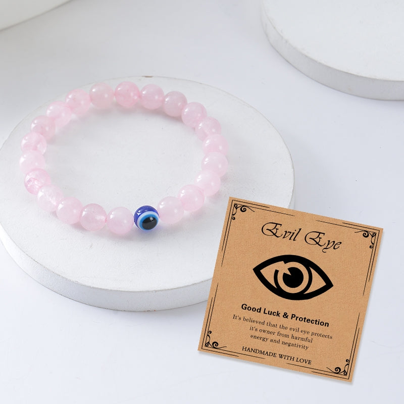 Natural Stone Evil Eye Beaded Unisex Bracelet