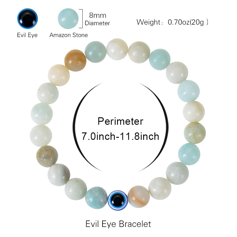 Natural Stone Evil Eye Beaded Unisex Bracelet