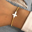 Simple Style Round Glass and Shell Cross Beaded Bracelet for Women