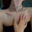 Simple Style Mixed Materials Pearl Rhinestone Inlay Women's Choker Necklace