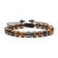 Simple Style Adjustable Map Tiger Eye and Hematite Beaded Bracelet