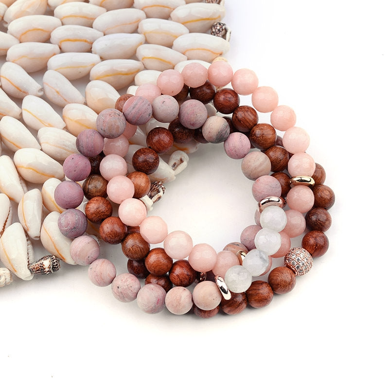 Simple Bohemian Natural Stone Crystal Energy Bracelet for Women