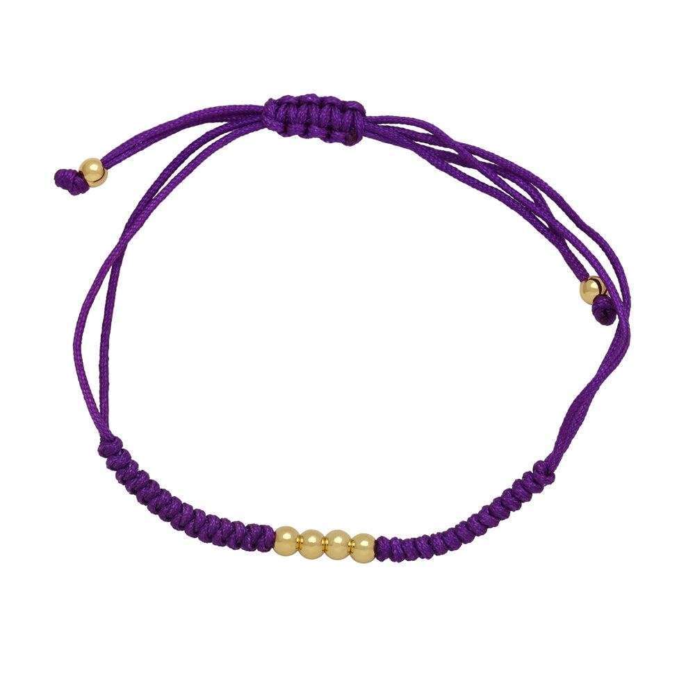 Simple Style Multicolor Braided Rope Copper Beaded 18k Gold Plated Unisex Friendship Bracelets