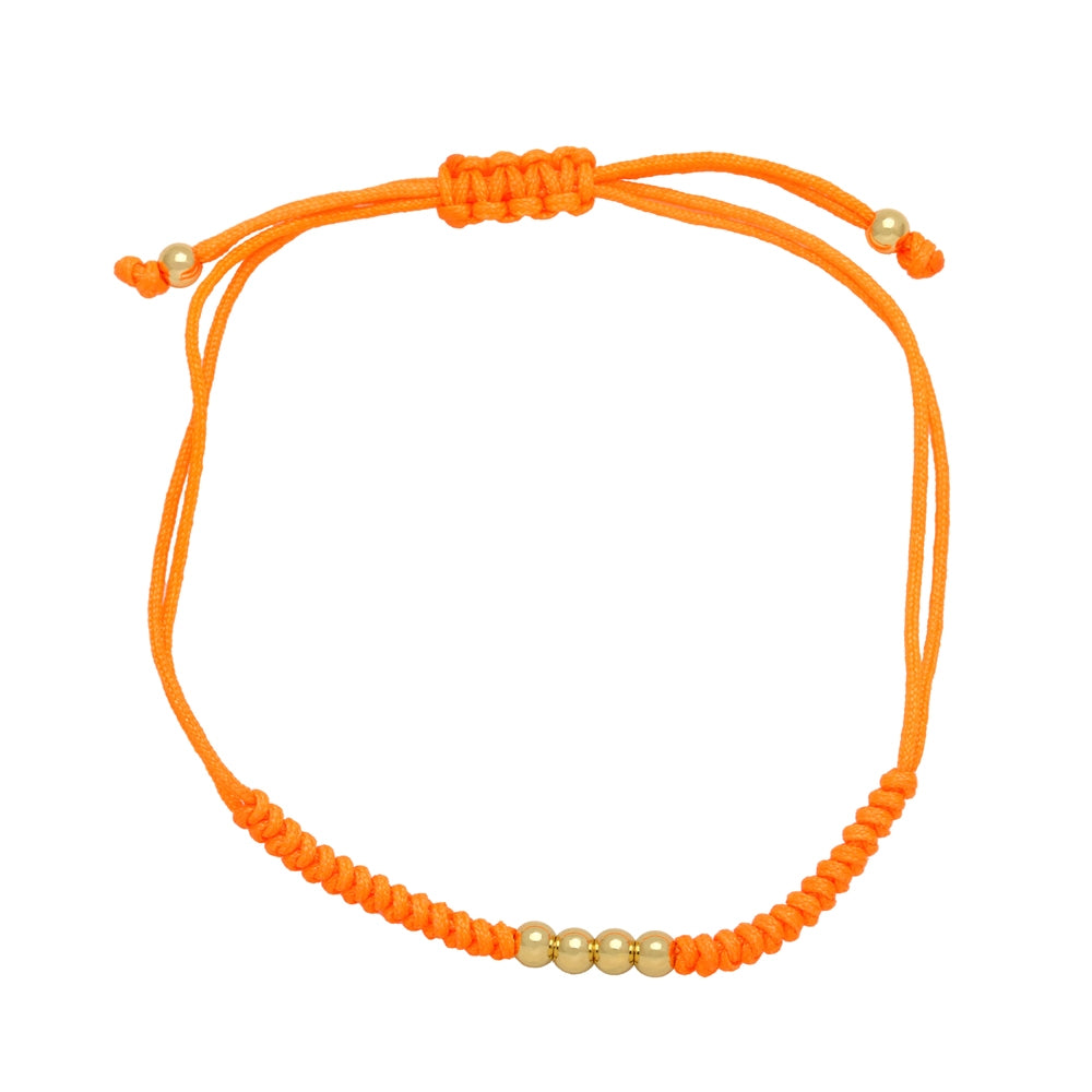 Simple Style Multicolor Braided Rope Copper Beaded 18k Gold Plated Unisex Friendship Bracelets