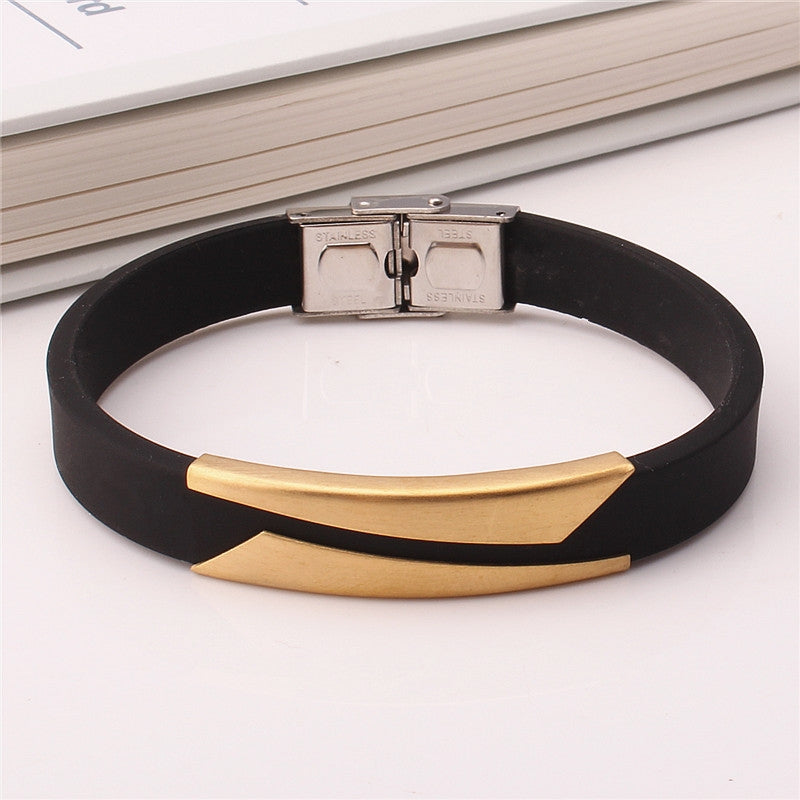 Simple Style Silicone Plated Men's Sports Bracelet