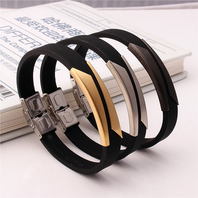 Simple Style Silicone Plated Men's Sports Bracelet