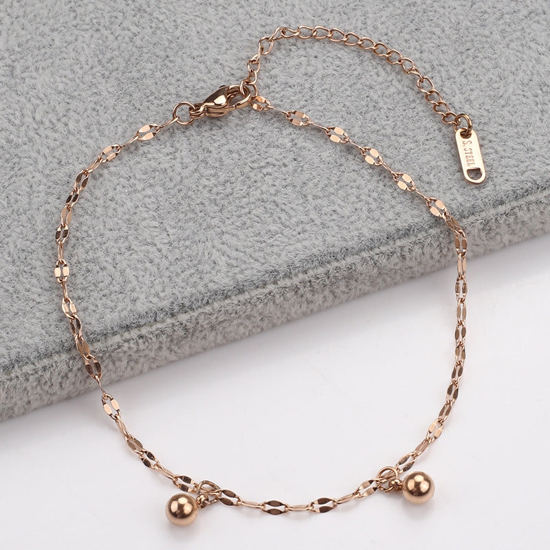 Simple Style Stainless Steel Women's Bell Anklet