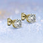 Minimalist Round Moissanite Stud Earrings in 18k Gold Plated Sterling Silver