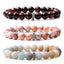 Tiger Eye & White Pine Matte Black Agate Beaded Bracelet Set