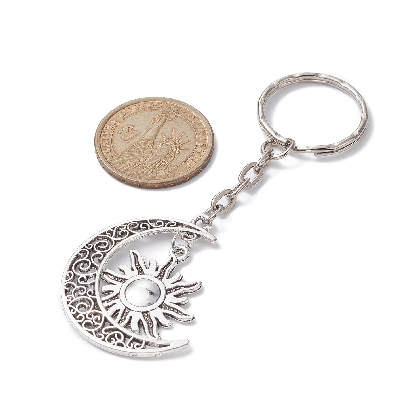 Simple Style Sun Moon Star Alloy Keychain with Lobster Clasp Pendant