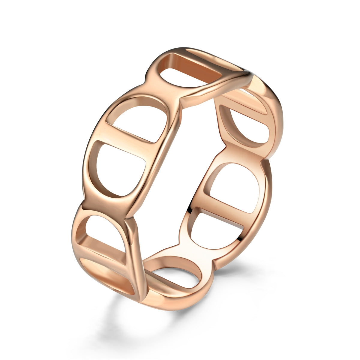 Simple Round Titanium Steel 18k Gold Plated Minimalist Couple Rings