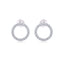 Simple Style Moissanite Circle Sterling Silver 18k Gold Plated Stud Earrings