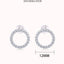 Simple Style Moissanite Circle Sterling Silver 18k Gold Plated Stud Earrings