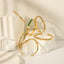 18K Gold Plated Zircon Geometric Star Flower Stainless Steel Bangle Bracelet for Women