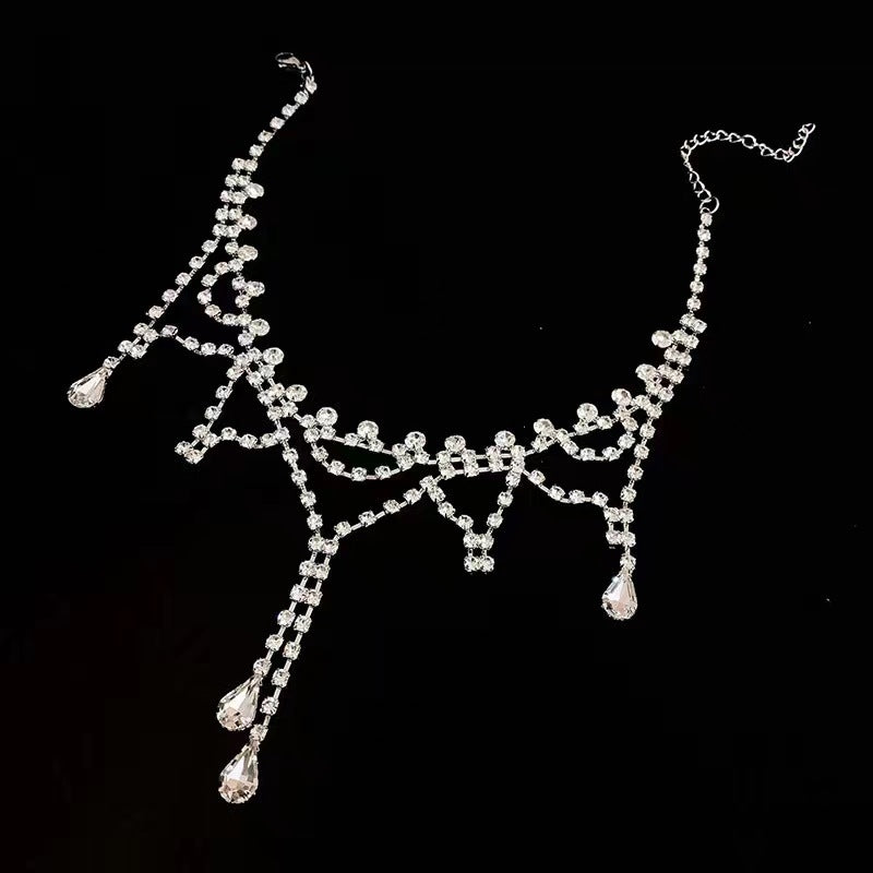 Simple Shiny Rhinestone Inlay Women's Choker Necklace 2024 Trendy Design
