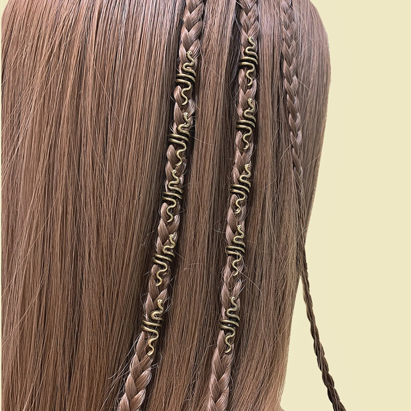 Simple Snake Alloy Plated Hair Buckle - European American Punk Style Braided Headdress