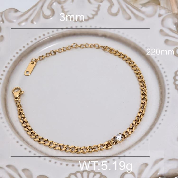 Simple Style Solid Color Stainless Steel Fashion Bracelet