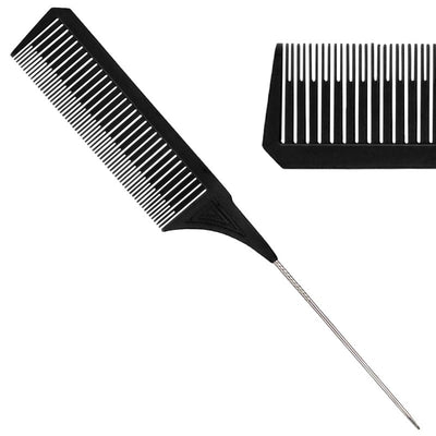 Simple Solid Color ABS Hair Comb with Steel Needle Tip for Salon and Dyeing