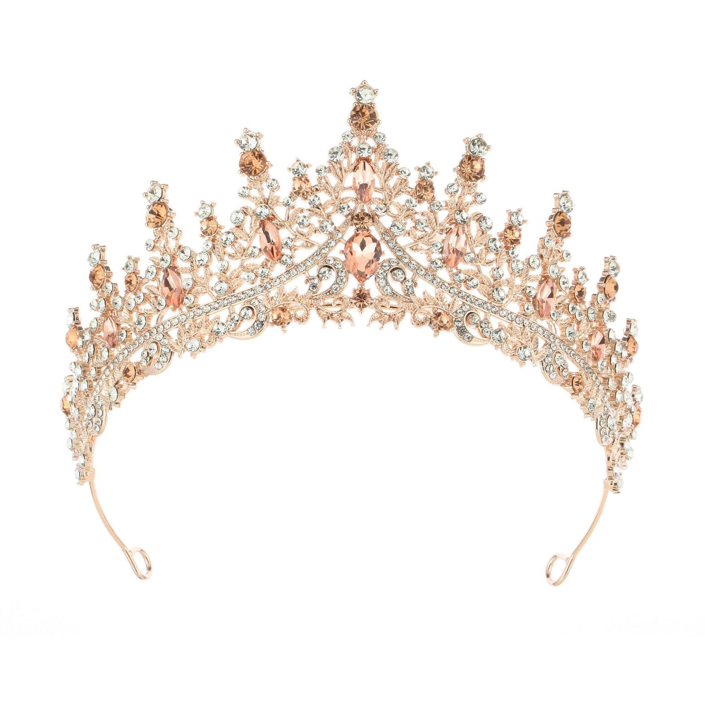 Simple Alloy Zircon Inlay Crown Tiara Headband Bridal Hair Accessories