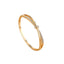 Simple Style Gold Zircon Inlay Women's Crossover Bangle Bracelet