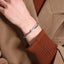 Simple Style Gold Zircon Inlay Women's Crossover Bangle Bracelet