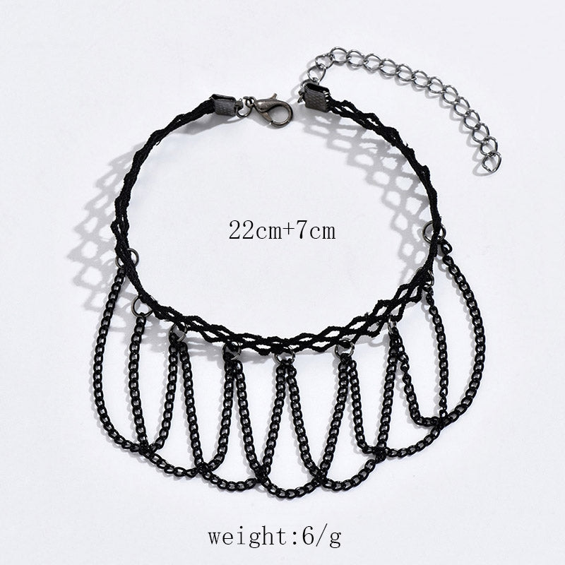 Simple Style Multi-Layer Lace Chain Anklet for Women