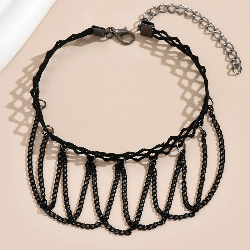 Simple Style Multi-Layer Lace Chain Anklet for Women