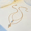 Simple Style Silver Plated Women's Cross Layered Necklace with Zircon Inlay