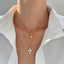 Simple Style Silver Plated Women's Cross Layered Necklace with Zircon Inlay