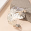 Simple Solid Color Alloy Leaf Design Open Cuff Bangle