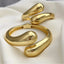 Minimalist Teardrop Open Cuff Bangle in Gold and Silver