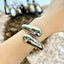 Minimalist Teardrop Open Cuff Bangle in Gold and Silver