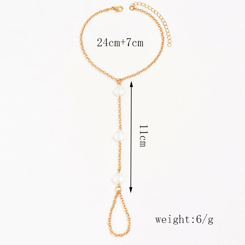 Simple Style Solid Color Alloy Shell Women's Anklet