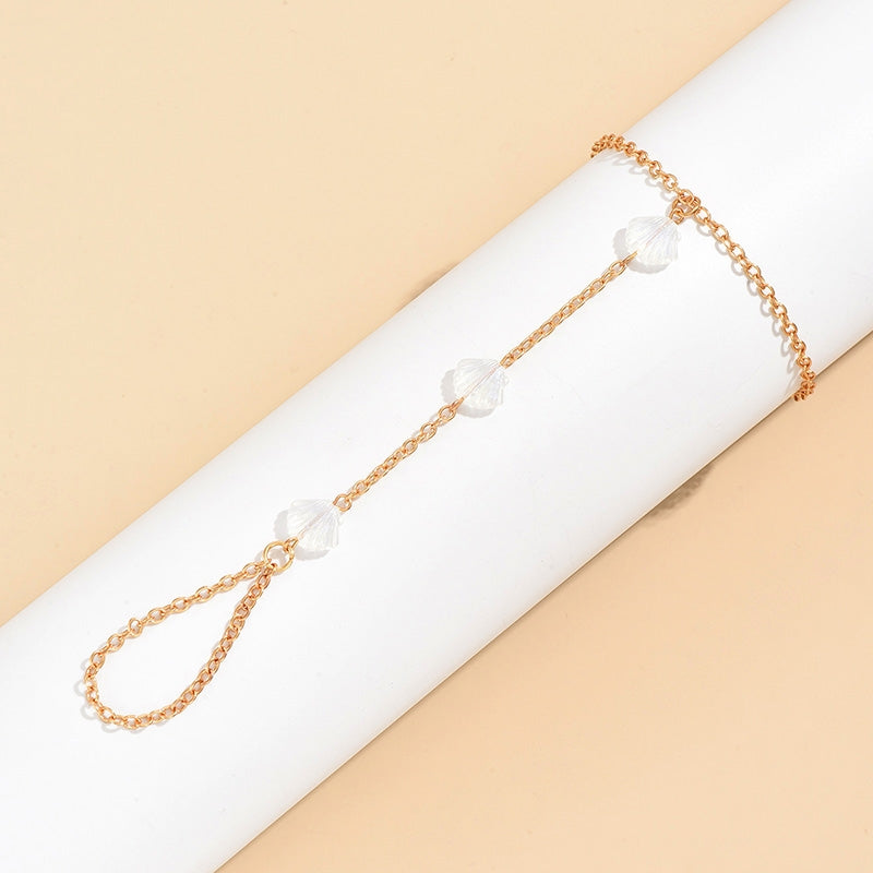 Simple Style Solid Color Alloy Shell Women's Anklet