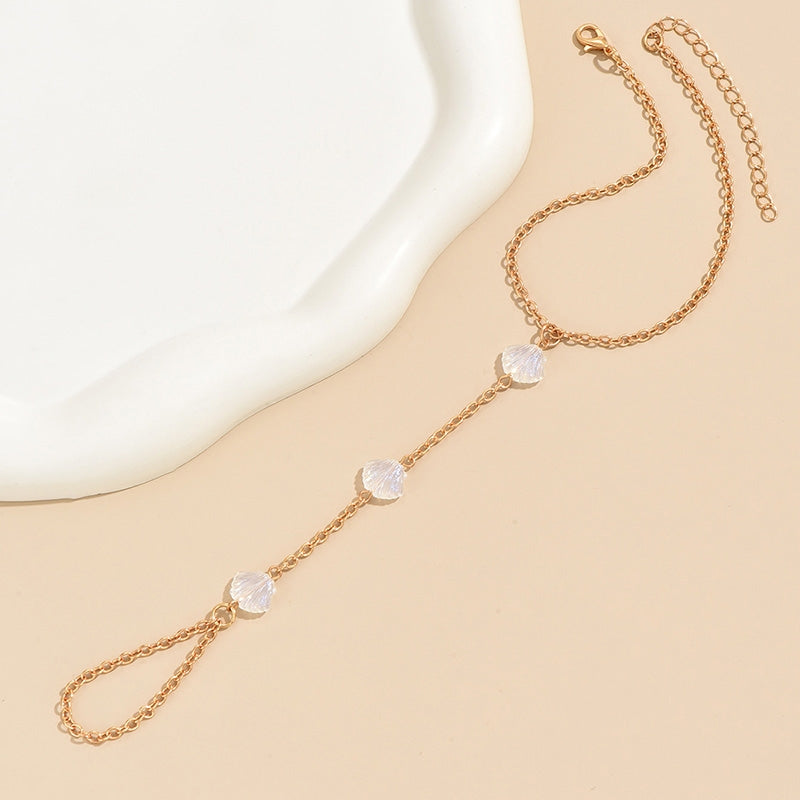 Simple Style Solid Color Alloy Shell Women's Anklet
