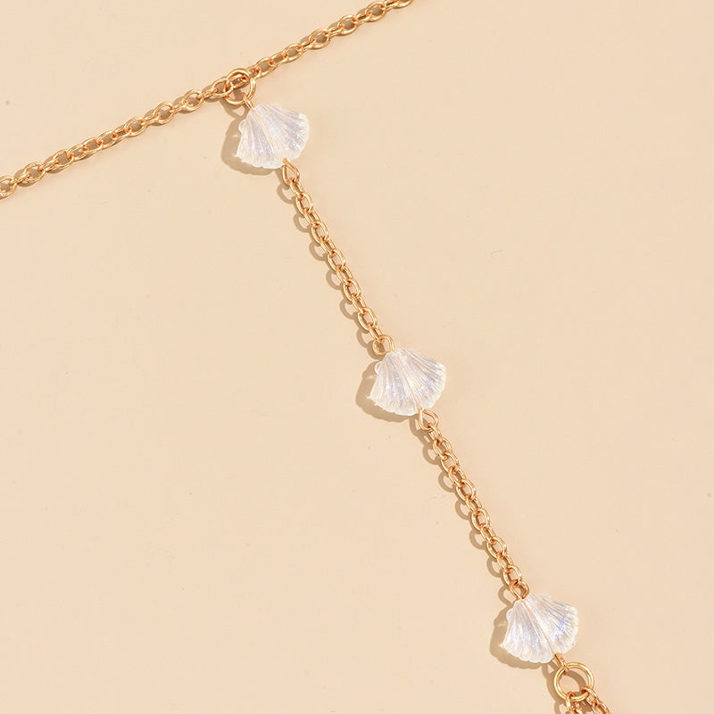Simple Style Solid Color Alloy Shell Women's Anklet