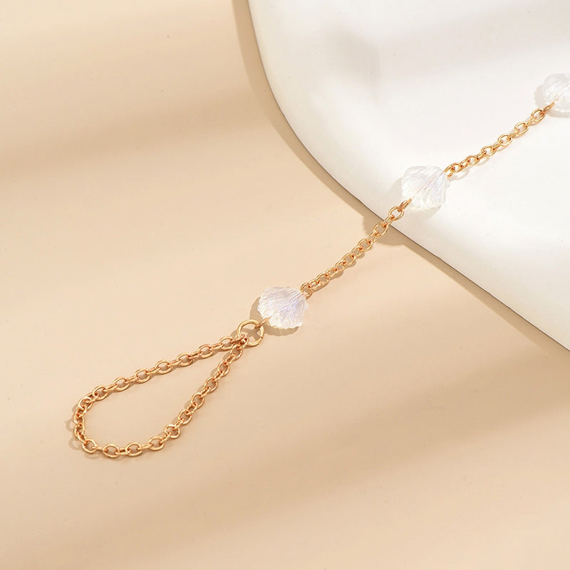 Simple Style Solid Color Alloy Shell Women's Anklet