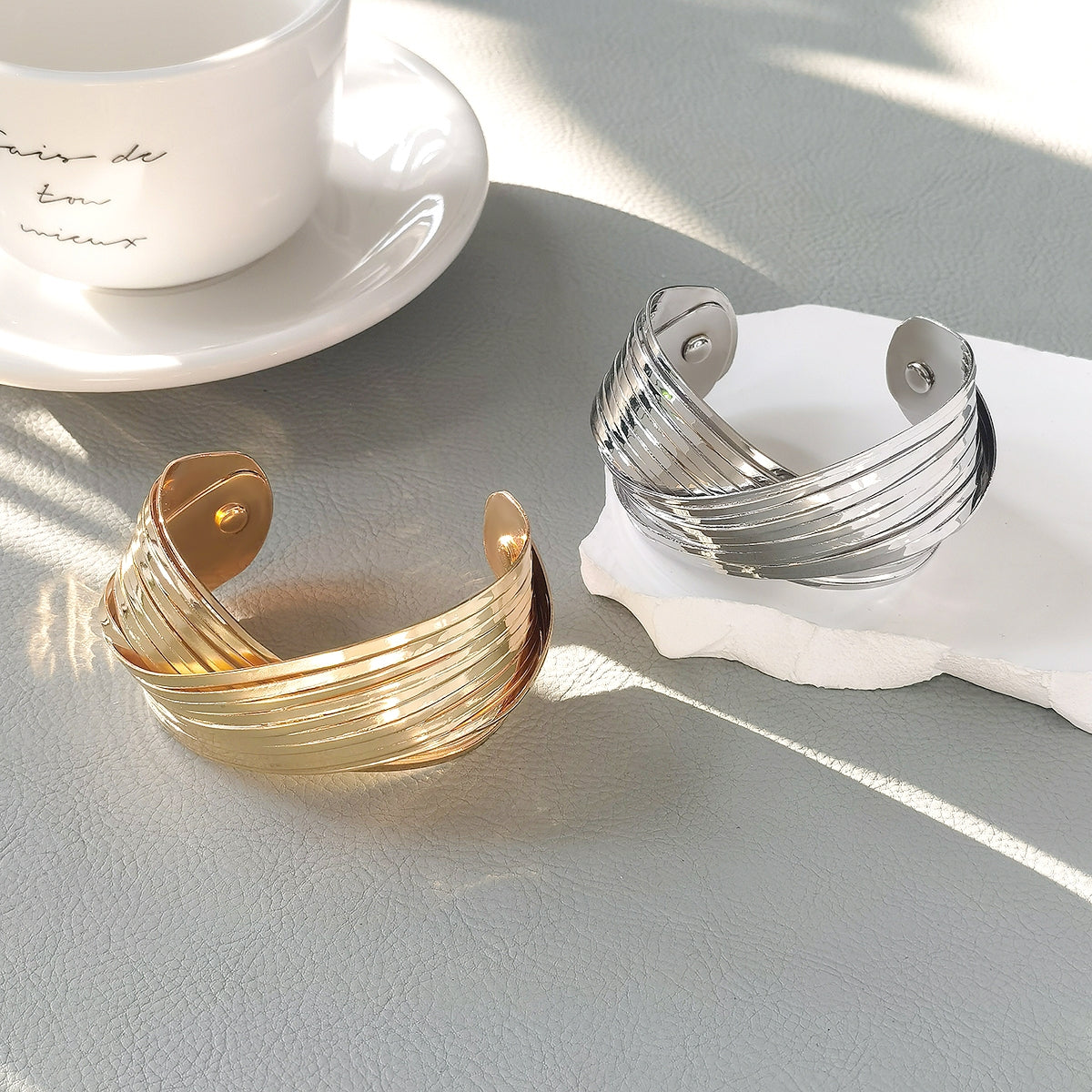 Simple Geometric Open Cuff Women's Bangle