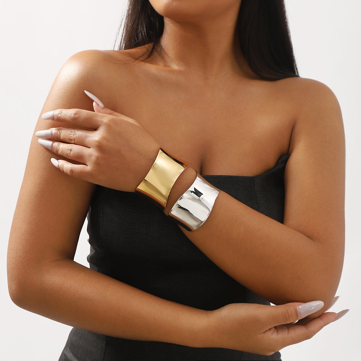 Simple Geometric Open Cuff Women's Alloy Bangle