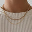 Simple Alloy Double Layer Necklace for Women - Minimalist Hip Hop Style