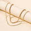Simple Alloy Double Layer Necklace for Women - Minimalist Hip Hop Style