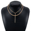 Simple Style Solid Color Alloy Layered Tassel Chain Necklace