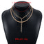 Simple Style Solid Color Alloy Layered Tassel Chain Necklace